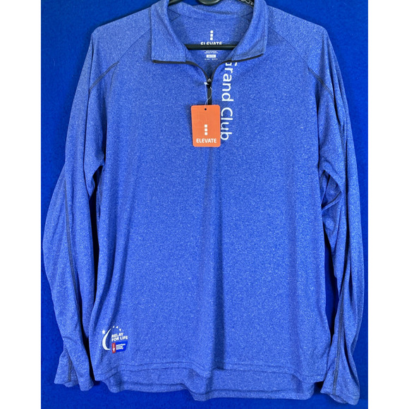 Elevate Tops - Elevate Relay For Life Grand Club Blue 1/4 Zip Pullover Jacket Women's Size XL